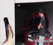 Young stud helps a German MILF